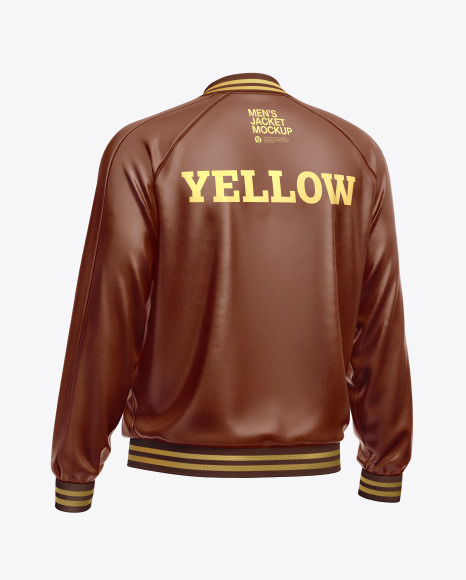 Leather stamping logo mockup #2. Men S Leather Bomber Jacket Mockup