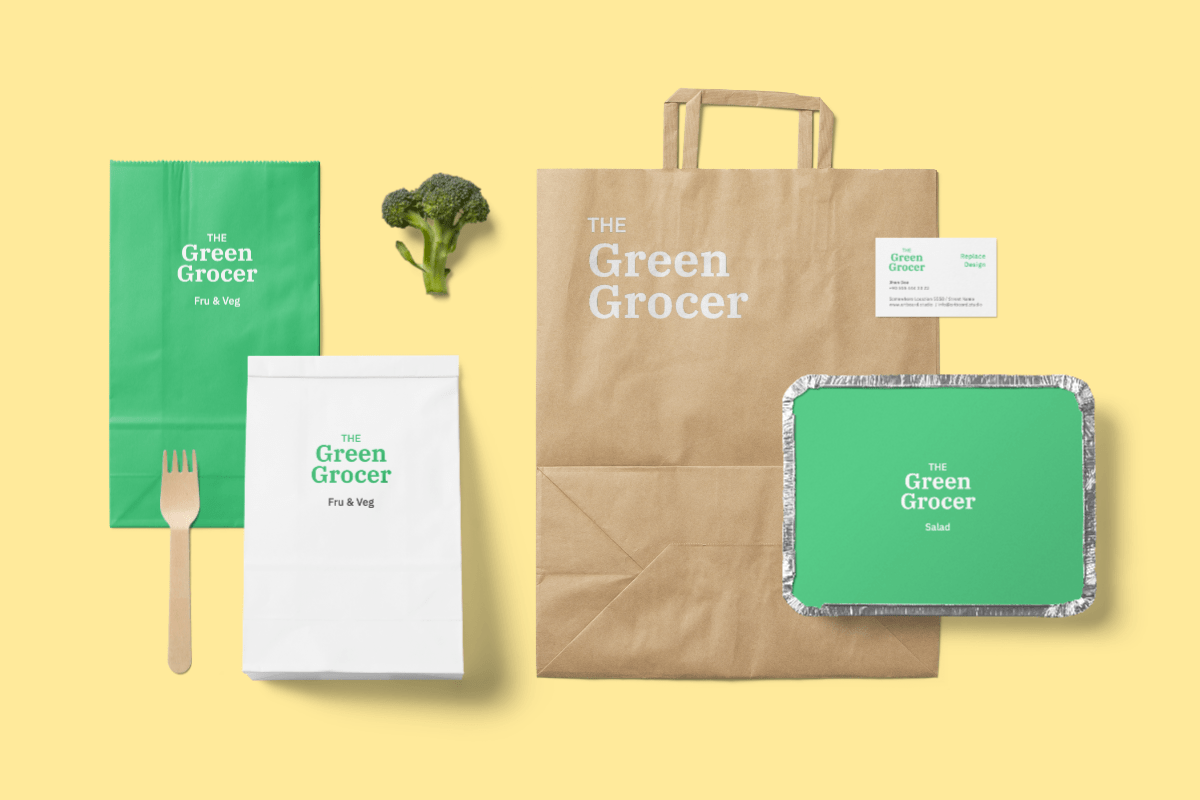 Photo Including multiple different angles and views with clean empty space to add your . Food Delivery Packaging Mockup Scene