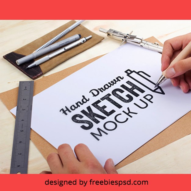 Very simple edit with smart objects. Hand Drawn Sketch Mock Up Freebies Psd