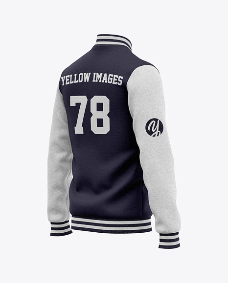 Choose any free psd mockups you like for your projects and . Men S Heather Varsity Jacket Mockup Back Half Side View