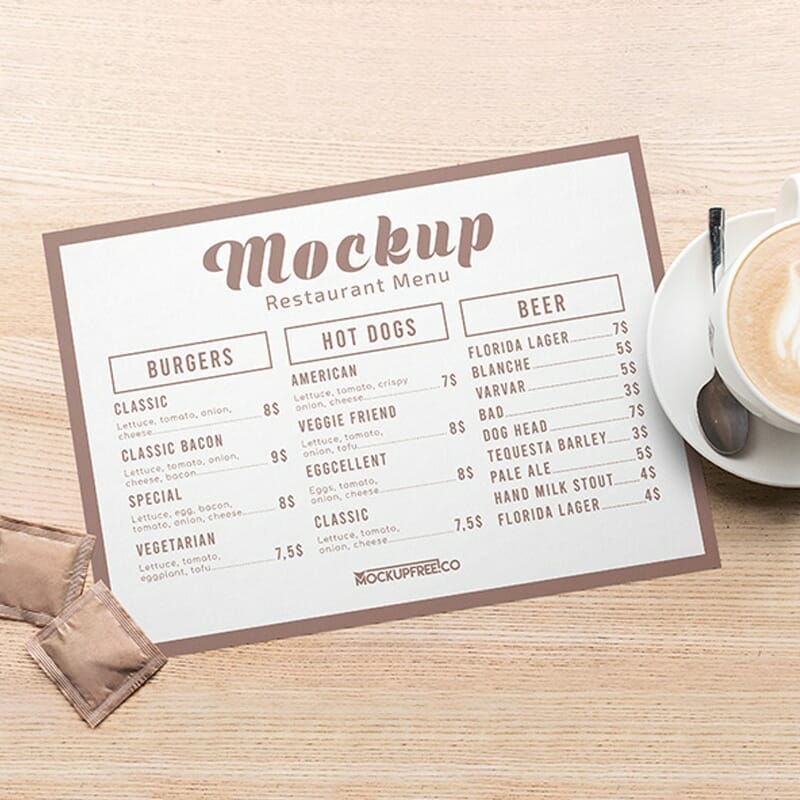 18+ Download Free Menu Mockup Psd&nbsp;PSD